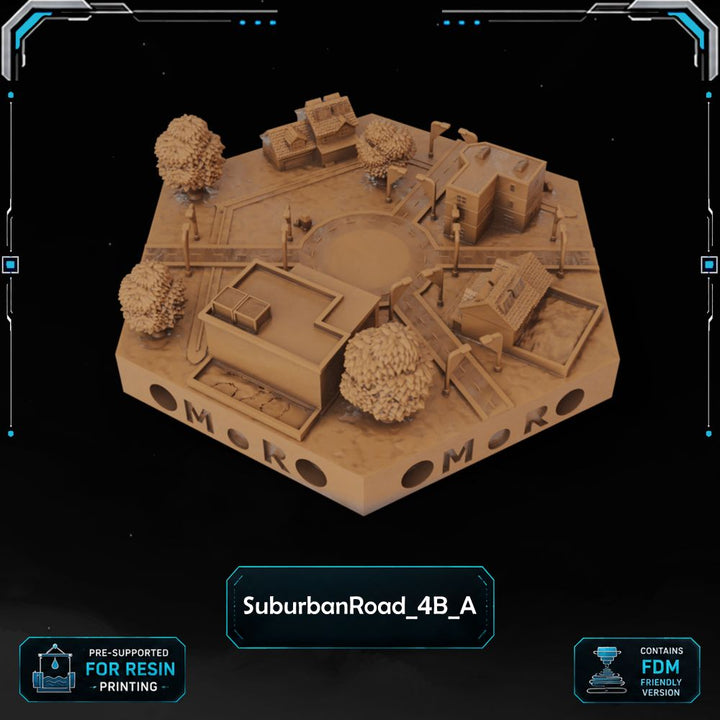 Modern Suburban Road Tiles printable STL tile preview 3 — included tile image 3