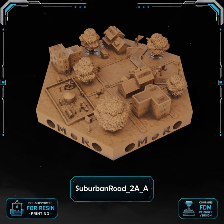 Modern Suburban Road Tiles printable STL tile preview 4 — included tile image 4