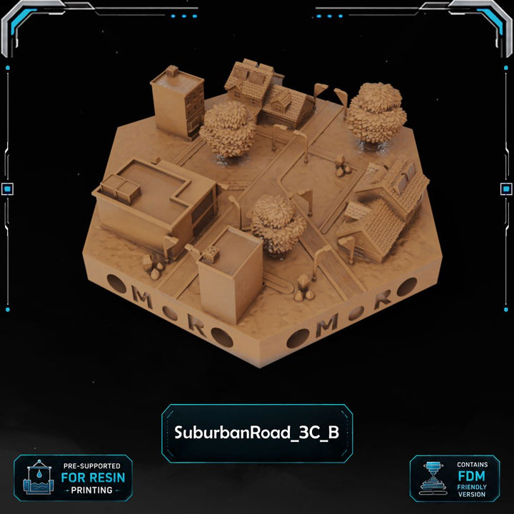 Modern Suburban Road Tiles printable STL tile preview 5 — included tile image 5