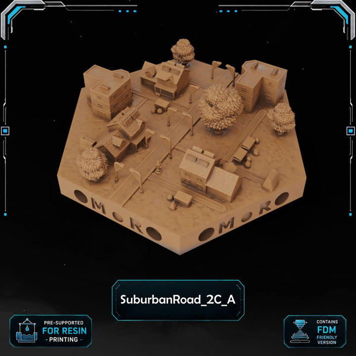 Modern Suburban Road Tiles printable STL tile preview 7 — included tile image 7