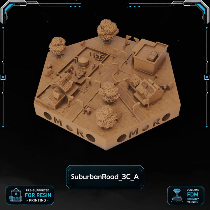 Modern Suburban Road Tiles printable STL tile preview 8 — included tile image 8
