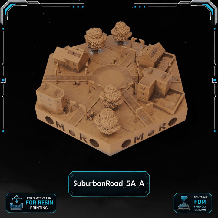 Modern Suburban Road Tiles printable STL tile preview 9 — included tile image 9
