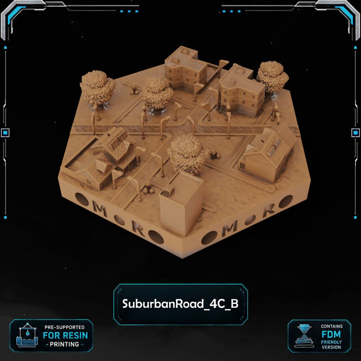 Modern Suburban Road Tiles printable STL tile preview 10 — included tile image 10