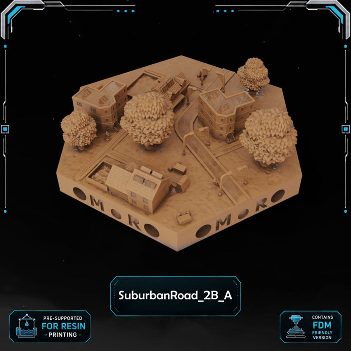Modern Suburban Road Tiles printable STL tile preview 11 — included tile image 11