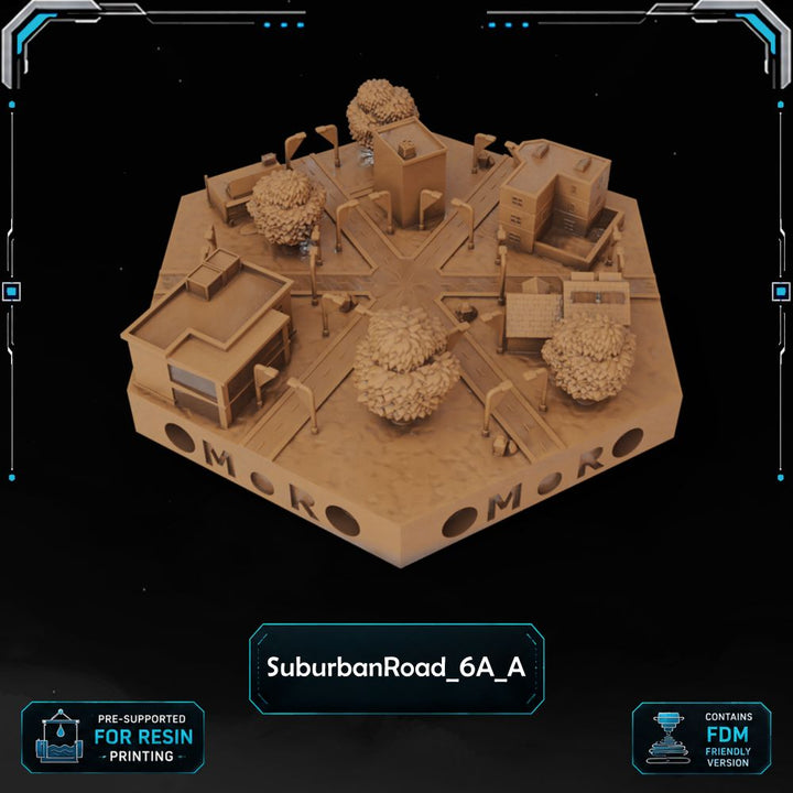 Modern Suburban Road Tiles printable STL tile preview 13 — included tile image 13
