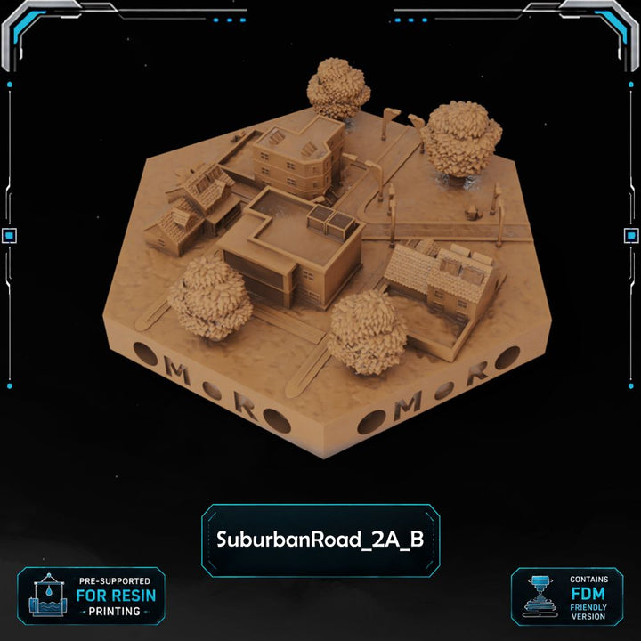 Modern Suburban Road Tiles printable STL tile preview 19 — included tile image 19