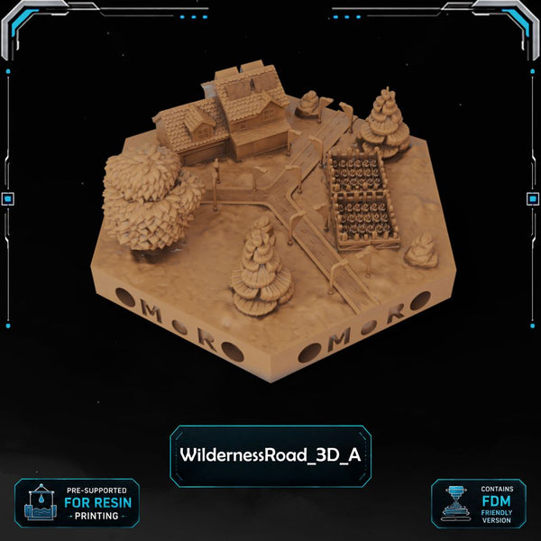 Modern Wilderness Road Tiles printable STL tile preview 2