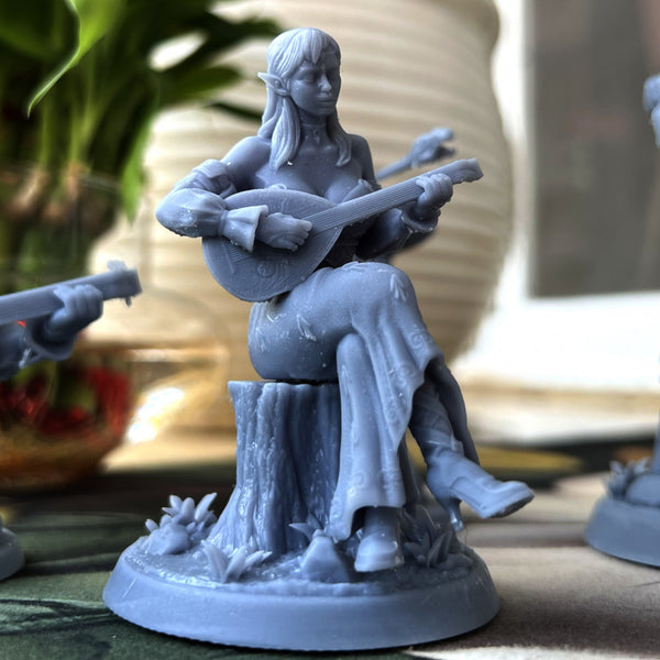 Wood Elf Bard Pose 1 digital STL preview 2