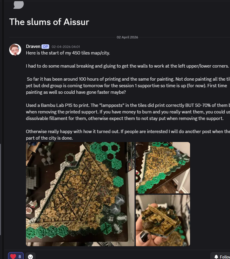 Draven's painted 450-tile Master of Realms city